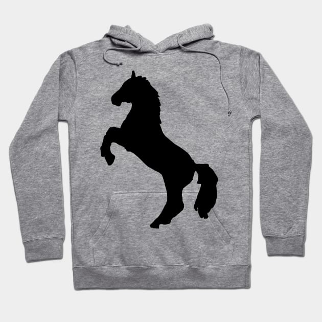 rearing horse black Hoodie by Shyflyer